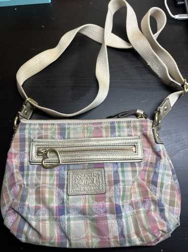 バッグ Coach Daisy Madras Poppy Pocket Shoulder EUC Coach Poppy Daisy Madras Shoulder Bag with a matching