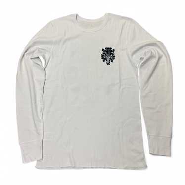 希少♪【CHROME HEARTS】HORSESHOE FLORAL THERMAL L/S TEE Chrome Hearts Horseshoe Floral Sleeve Waffle Thermal Shirt