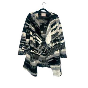 Guest Editor Wool Blend Open Front Print Cardigan… - image 1