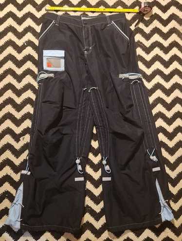 パンツ Rave pants macgear Vintage Macgear Wide Leg Black and Silver Rave Pants - Etsy