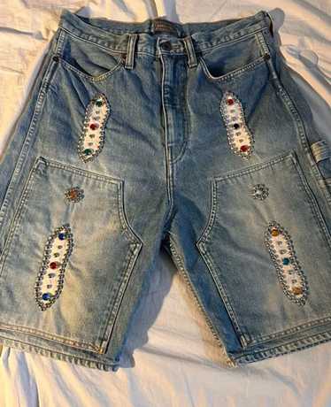 パンツ Kapital western studs carpenter jorts SOLD) A pair of SS2024 Kapital 'Gemstone' Studded Carpenter