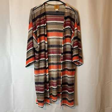 Ruby RD Striped Multicolor Open Cardigan Size Lar… - image 1