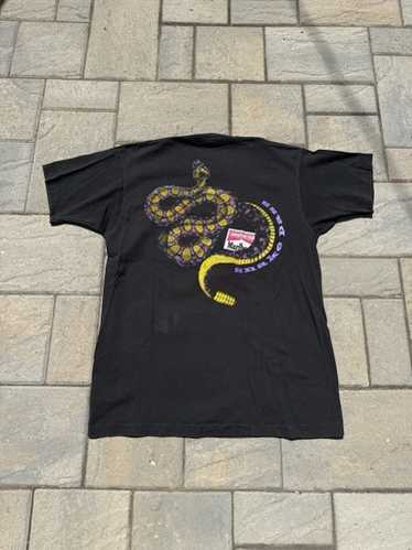 Marlboro マルボロ snake pass fade tee black Rare Vintage 90s Marlboro Snake Pass 2-Sided Shirt - TokoPyramid