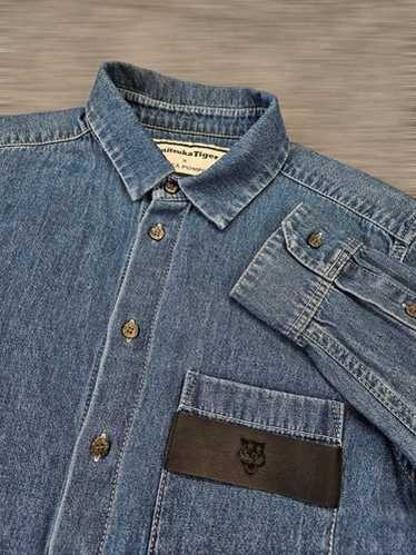Onitsuka Tiger x Andrea Pompilioデニムジャケット Onitsuka Tiger x ANDREA POMPILIO Black Denim Jacket Womens
