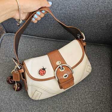 バッグ Coach mini Soho Hobo Shoulder bag y2k NEW Coach Y2K Soho Mini Signature Tan Jacquard Hobo Small