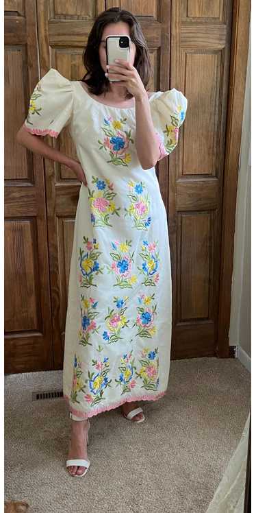 ワンピース 70s Puff Sleeves Flower Dress Vintage 70s Floral Puff Sleeves Dress - Etsy