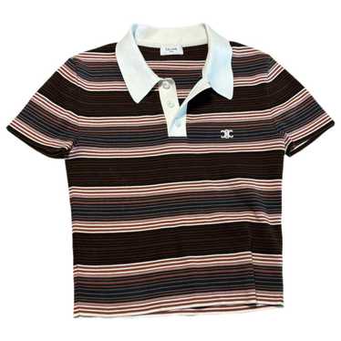 【Celine】90s Italy patterned polo shirt VINTAGE CELINE HOMME MONOGRAM HORSE LONG SLEEVES POLO SHIRT