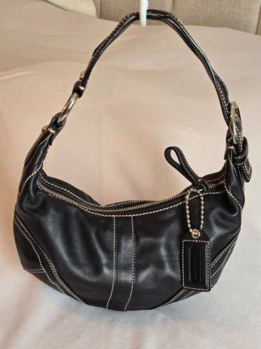 バッグ Vintage Coach Mini Hobo Bag Leather y2k Vtg 90s Y2K Brown Suede Demi Mini Coach Shoulder Bag Top Zip