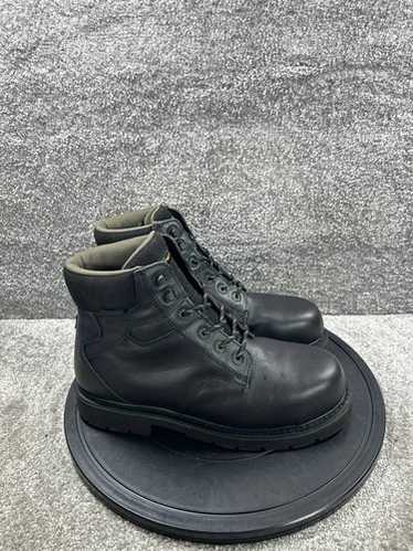 靴 50s HY-TEST Black Kid Skin Boots Hy-Test Steel Toe Lighttread Tufgum Vintage Black Leather