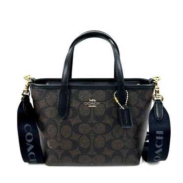 Coach Mini City Bag Black レザー 7105 COACH VINTAGE BLUE LEATHER TURNLOCK MINI CITY BAG COIN POUCH