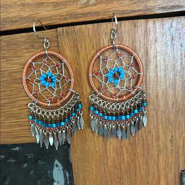 Source Unknown Native American Dreamcatcher Earri… - image 1