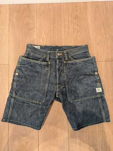 パンツ SASAFRAS WHOLE HOLE PANTS 1/2 DENIM Sassafras Weeds Digger Pants 10.5oz Selvedge Denim Indigo