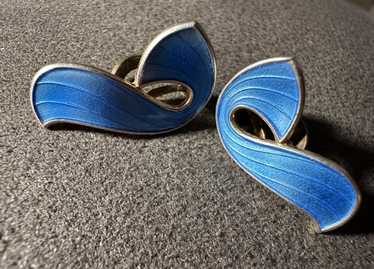 50'60's Ivar Holth ノルウェー ヴィンテージ青い蝶のブローチ Ivar Holth Norway Sterling Silver Blue Enamel Modernist