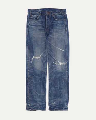 【極美品・希少】CELINE Wide Denim Pants Mens 31 CELINE HOMME Wide-Leg Distressed Jeans for Men | MR PORTER