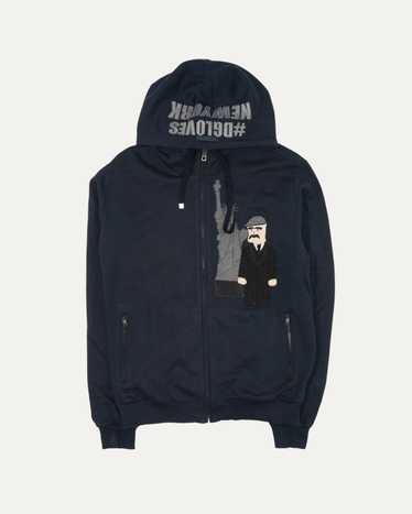 【関税込み】Dolce&Gabbana ブラック ジップアップフーディ Zip-up hoodie with all-over DG print in Black for Men
