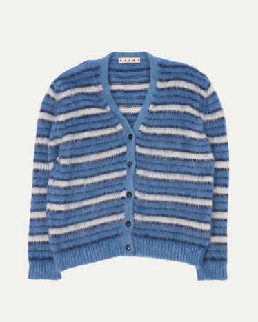 【送料&関税込】Marni Blue Mohair Wool Blend Cardigan Marni mohair striped - Gem