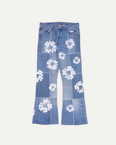【希少】23SS READYMADE DENIMTEARS コットンリースデニム デニムティアーズ コットンリース スウェットパンツ ネイビー