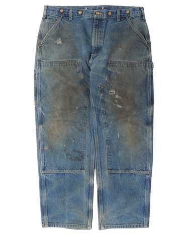 パンツ carhartt double knee damage denim Vintage Carhartt Double Knee Jeans B07 DNM Blue Logger