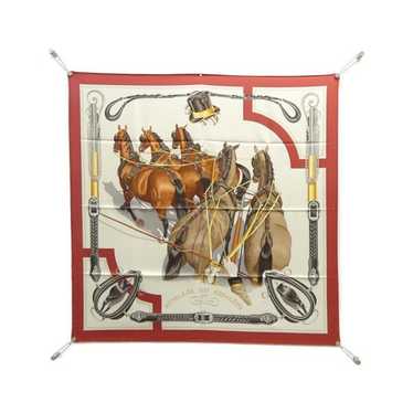 カ*ネ様 値下げ！HERMES ATTELAGE EN ARBALETTE シル エルメス カレ90 ATTELAGE EN ARBALETE 馬車弓形連結 スカーフ