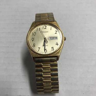 PULSAR（by SEIKO） Men's Pulsar Day Date Quartz Watch Vx33-0ab0 Two Tone