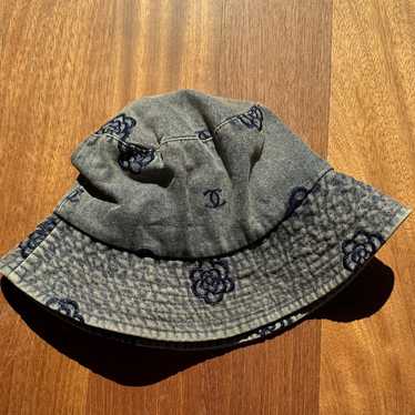 CHANEL 新品デニムバケハ Brand New 22S Chanel Bucket Denim blue Cotton Hat Size L