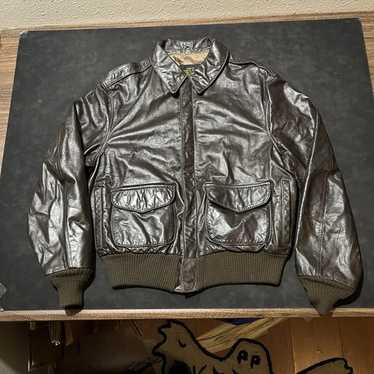 nm-2184.AVIREX アヴィレックス A-2 FLIGHT JACKET Vintage Avirex A-2 Leather Bomber Jacket Smoker | eBay