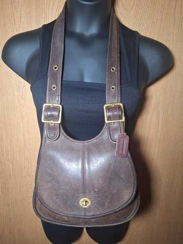 バッグ Vintage Coach Crescent Saddle Bag Purse Vintage Coach Crescent Saddle Bag 2002 Y2K black roomy