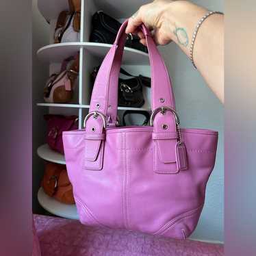 バッグ Coach Soho Signature Shoulder Bag Pink Coach Pink Soho Shoulder Bag – Rediscover Vintage