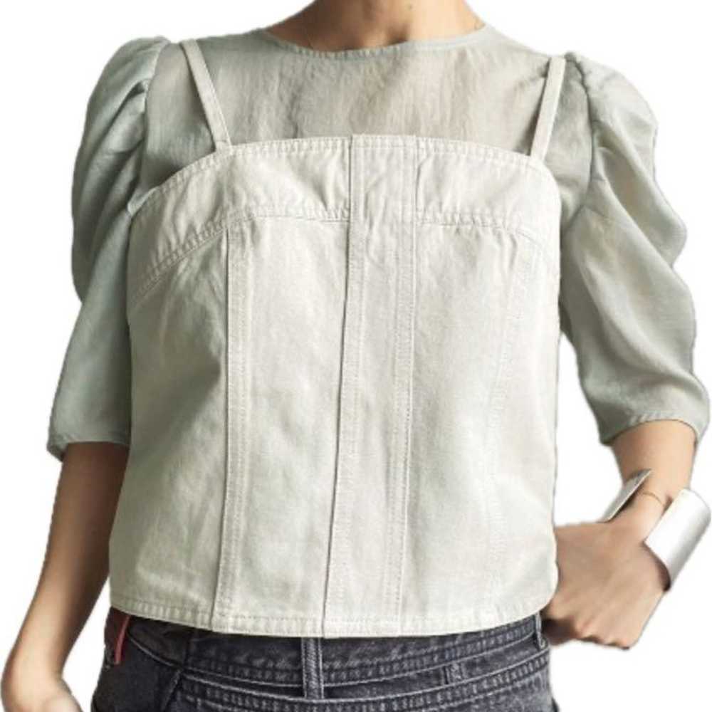 Ameri PUFF SLEEVE LAYERED TOP Ameri VINTAGE - image 1