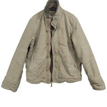 アバクロ　y2k L ファー　中綿 Abercrombie Fitch Wolf Jaw Jacket Mens Large Heavy Faux Fur