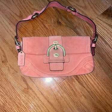 バッグ coach signature hand bag soho flap suede COACH Soho Suede Flap Belt Buckle Shoulder Bag, Honey Color