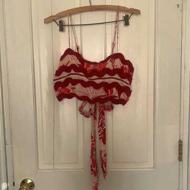 Farm Rio Women's Crop top - Red/Multi - M – FARM … - image 1