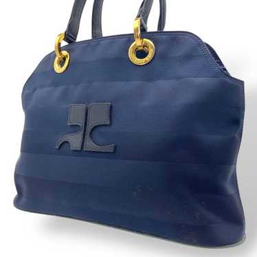 バッグ Courreges Boston bag nylon leather navy Courreges Boston bag nylon leather navy