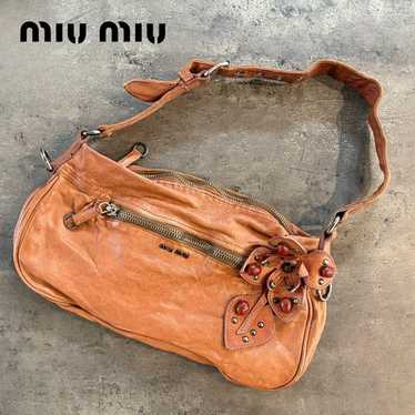 バッグ Miu Miu Archive Leather Hand Bag 90s 00s MIU MIU Archive Black Leather Shoulder Bag | eBay