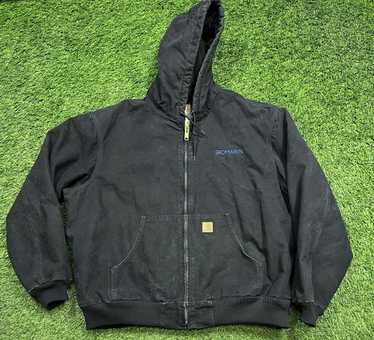 Carhartt J130 MDT ネイビー ジャケット XL Carhartt J130 MDT Quilted Duck Canvas Jacket Coat Hood Navy