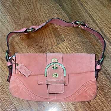 バッグ Coach Soho Signature Shoulder Bag Pink Coach Signature Soho Shoulder Bag Pink Women Used Authentic