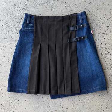 スカート Jean Paul GAULTIER 90s Pleats Skirt Vintage 90s JEAN PAUL GAULTIER Pleated Denim Skirt | Tartan