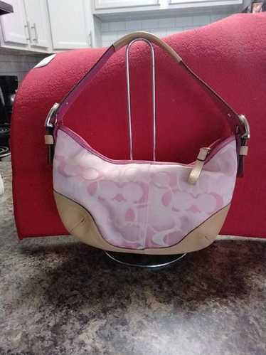 バッグ COACH Signature Pink Leather Hobo Bag Coach Signature C Pink Hobo Bag