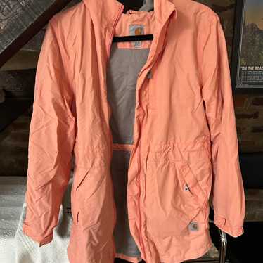 Carhartt フード付きジャケット S ピンク Amazon | Carharttガールズジップフロントキャンバス断熱フード