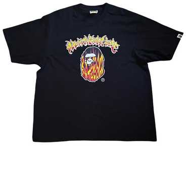 APE BAPE KAWS FIRE CAMO ポロシャツ　炎　FLAME BAPE fire camo polo shirt blue flame A Bathing Ape Size M | eBay