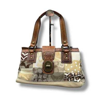 バッグ coach patchwork shoulder bag signature COACH PATCHWORK NEW! CARLY SIGNATURE SHOULDER HANDBAG -RARE