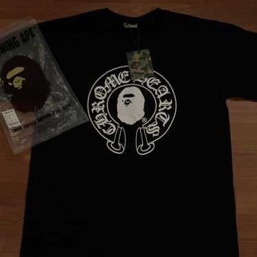 確実正規品chrome hearts x A Bathing Ape Tシャツ A BATHING APE×Chrome hearts】ロゴデザインコラボTシャツ