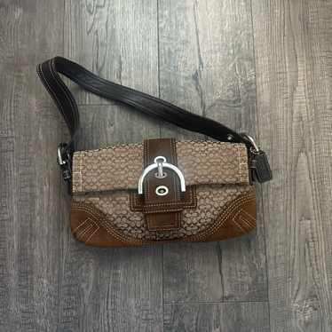 バッグ Coach Suede Signature Slim Flap y2k rare Coach 1463 Vintage Black Soho Flap Y2K Signature C Canvas