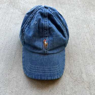 希少/Polo ralph lauren denim cap✳︎✳︎ Indigo Striped Denim Cap