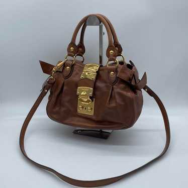 バッグ miu miu side ribbon 2way HandBag Brown Miu miu bag side - Gem