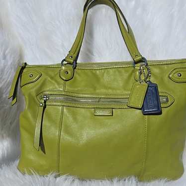 バッグ Vintage Coach Old Leather Handbag Green Vintage 90s Coach Leather Purse Lime Green Handbag - Etsy