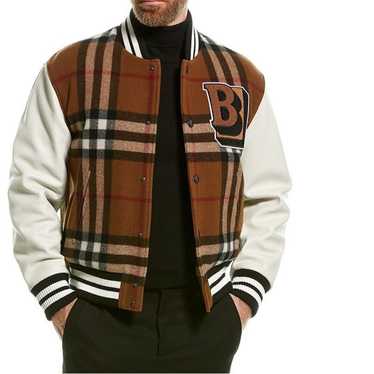 24AW new/Burberry カシミアボンバージャケット Jacket Brown Burberry - Wool and leather bomber jacket brown - The Corner