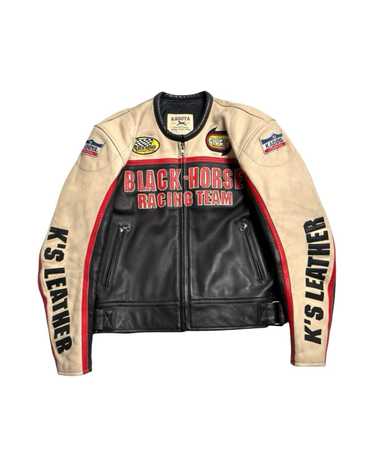 カドヤ革ジャン　　BLACK HORSE RACING KADOYA カドヤ BLACK HORSE レザー レーシング ジャケット