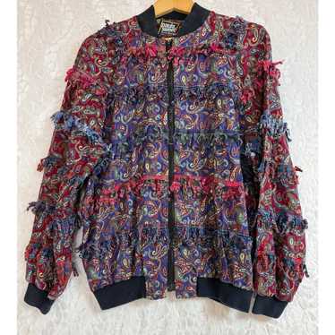 vintage paula sweet 花柄 ジャケット 1990s - Paula Sweet Muslin Mink Floral Jacket Size Medium