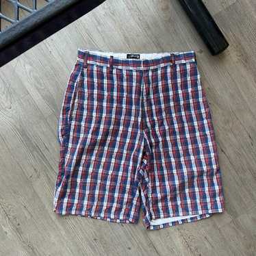 パンツ 80s stussy plaid shorts USA製 80s OLD STUSSY Check Cotton Easy Shorts 茶赤黒 L 黒